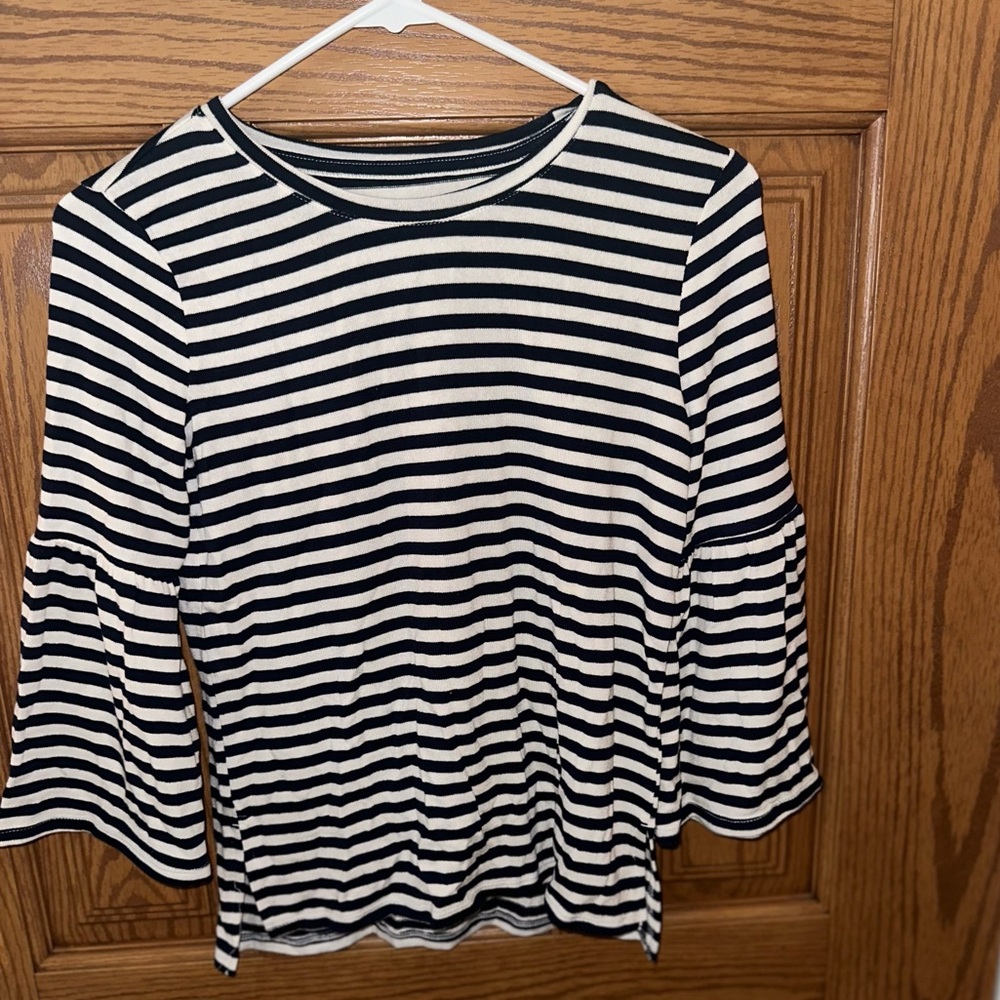 Long sleeved navy and cream striped, Girls Old Navy shirt, new with tags